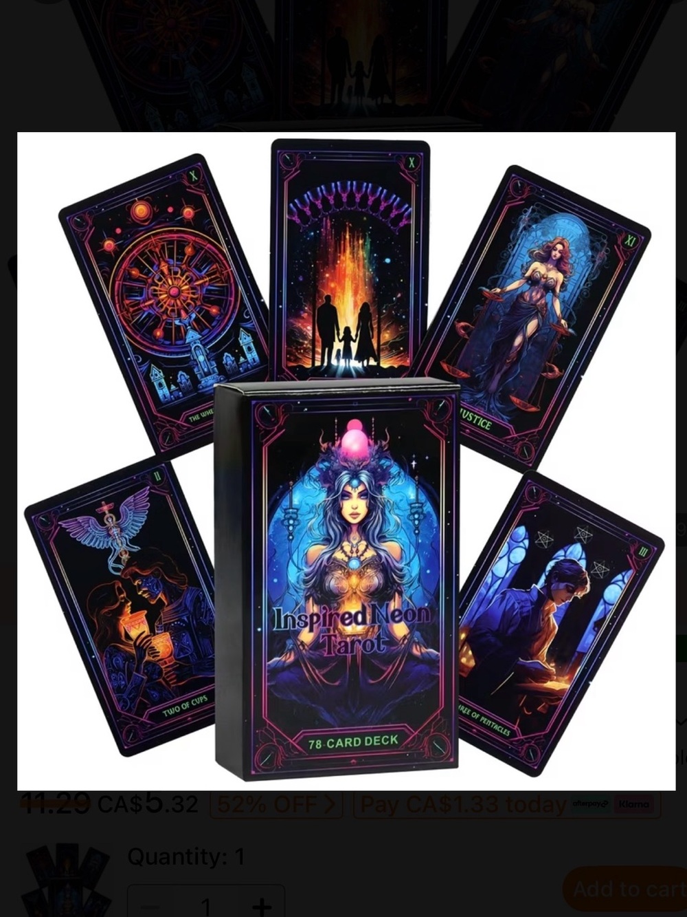 NEW NEW Tarot cards,inspired Neon Tarot Deck, a 78-card set NEW